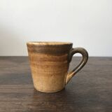 Service à café en grès Longchamps, circa 1960 - sucrier et 9 tasses avec soucoupes
