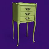 Pair of Louis XV style khaki bedside tables