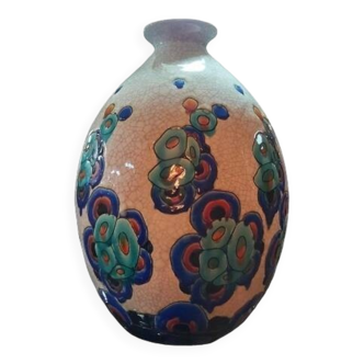 Charles Catteau: Cracked ceramic vase.