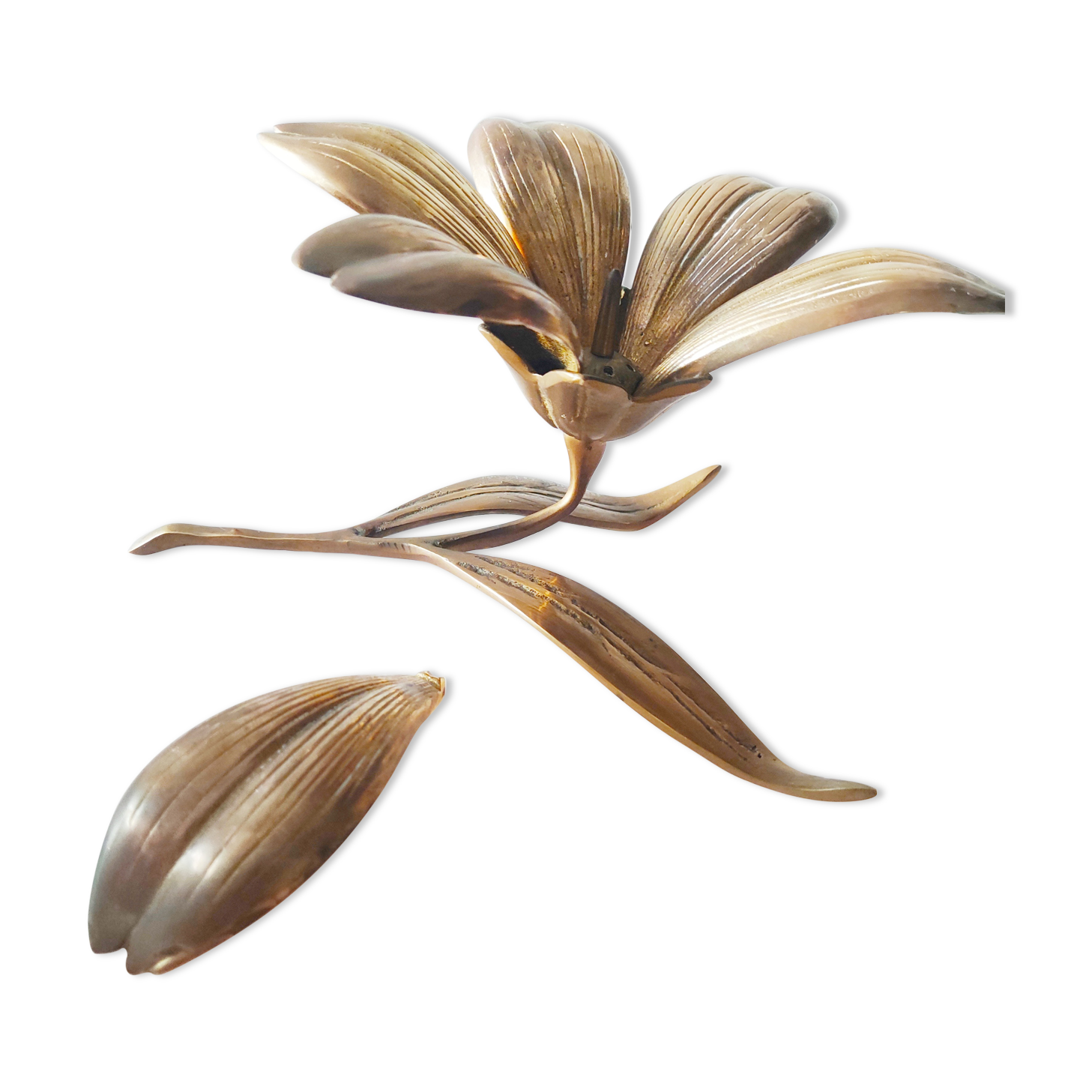 Flower brass ashtray year 70