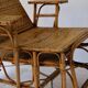 Vintage reclining armchair in rattan and bamboo, French Riviera, year