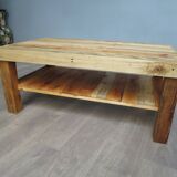 Rectangular raw wood coffee table