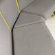 Modular tubular bench in yellow & grey fabric