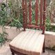 Chaise de Nourrice Napoléon III en  bois foncé vernissé assise tissu rayé 1