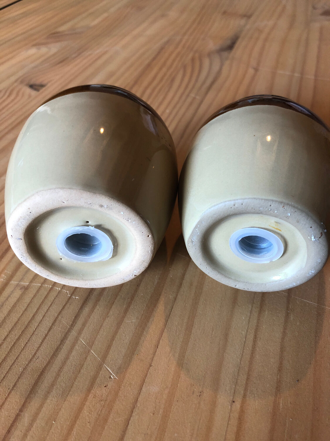 Stoneware salt and pepper shakers