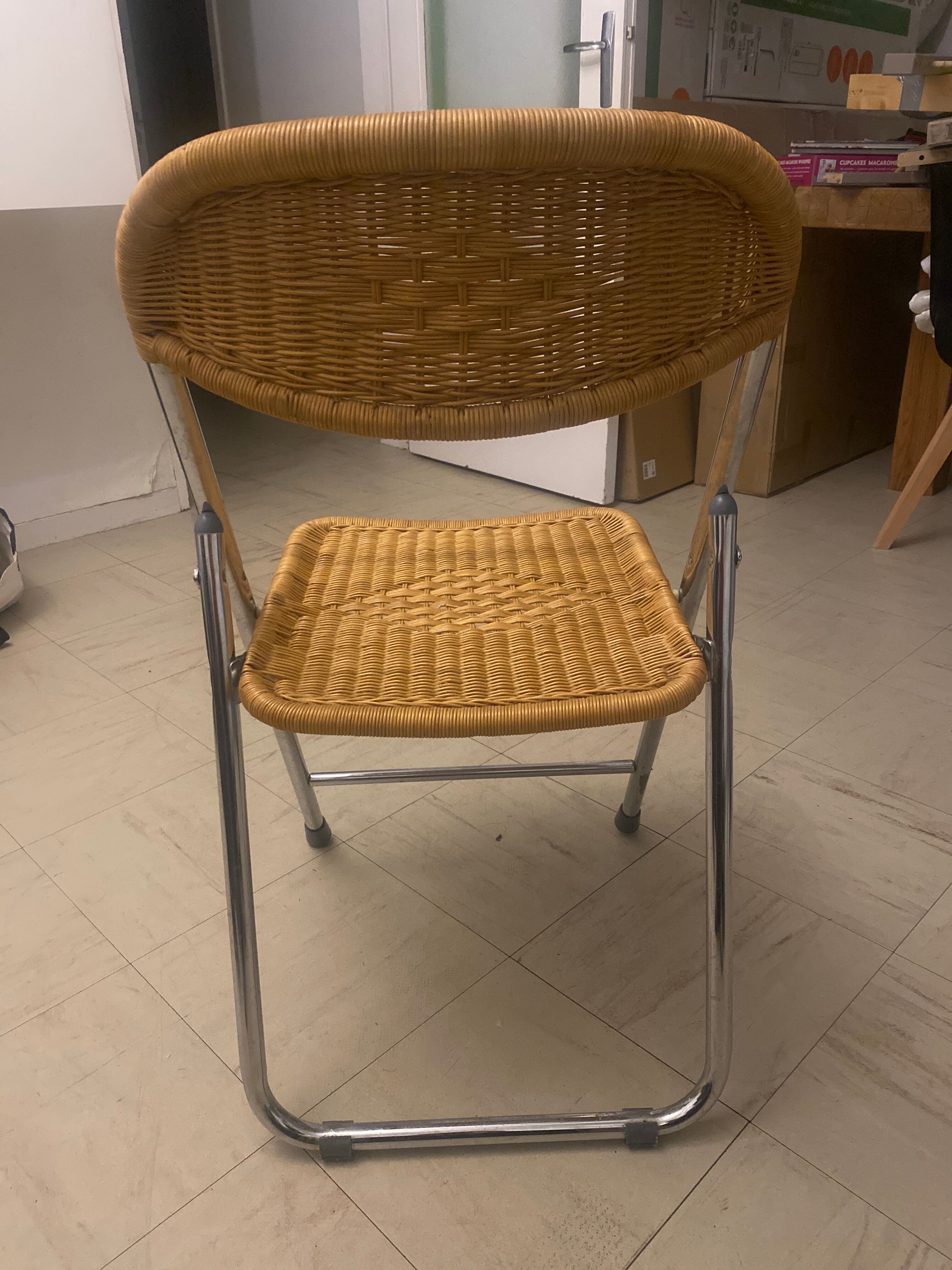 Rattan folding chair