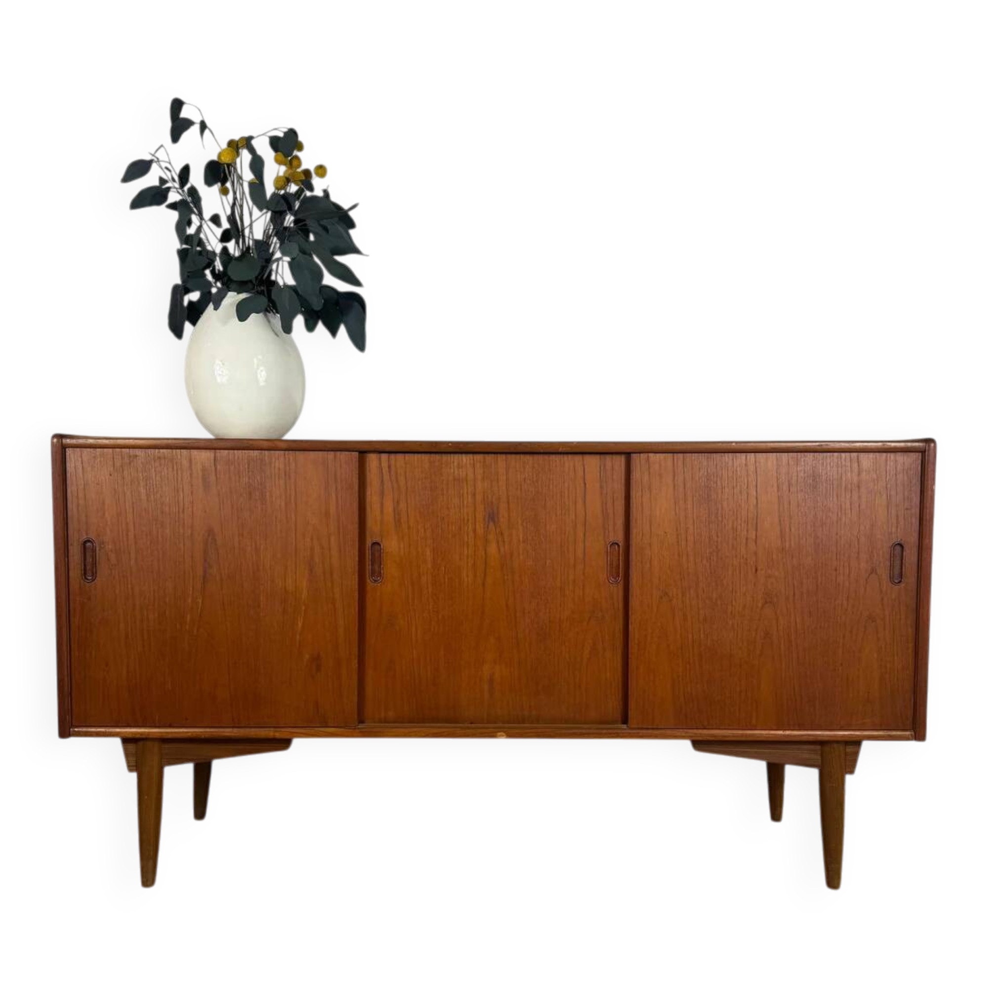 Teak sideboard with sliding doors – vintage Scandinavian design