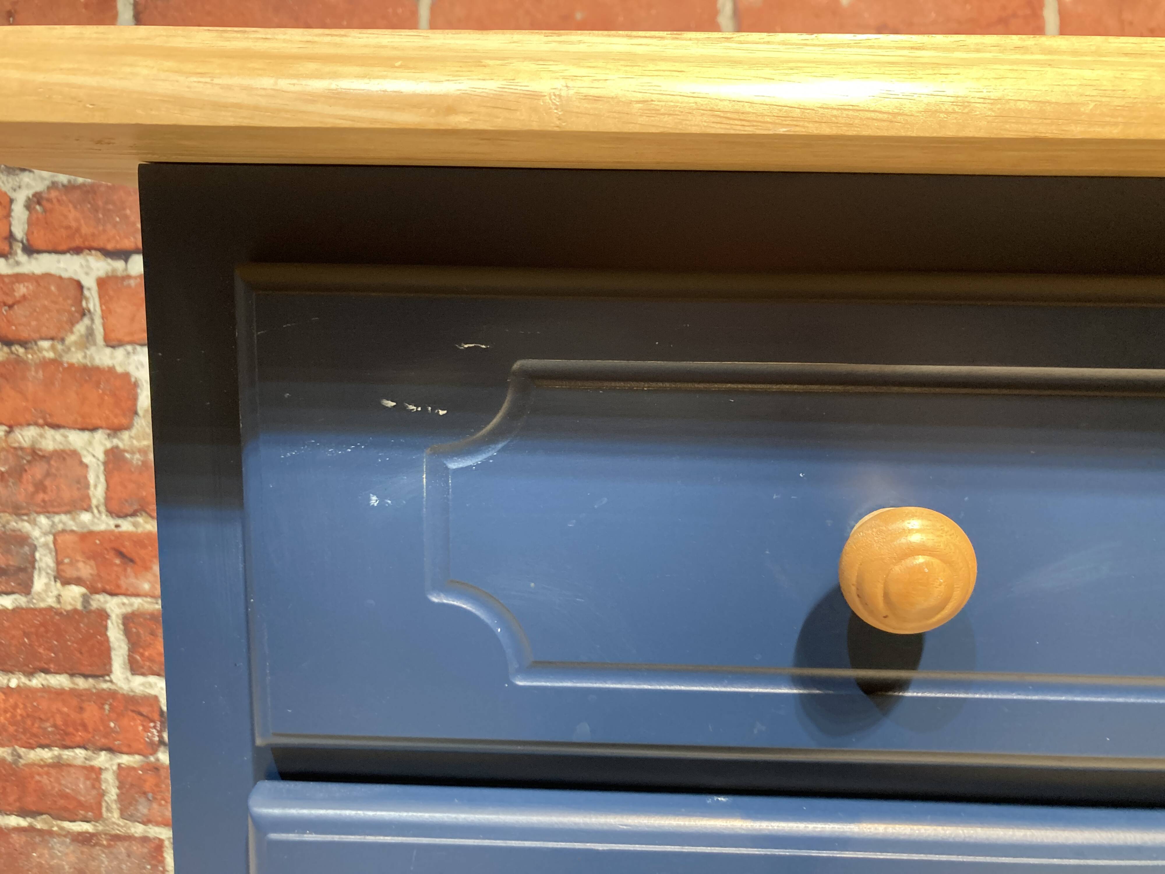 Blue painted wooden dresser