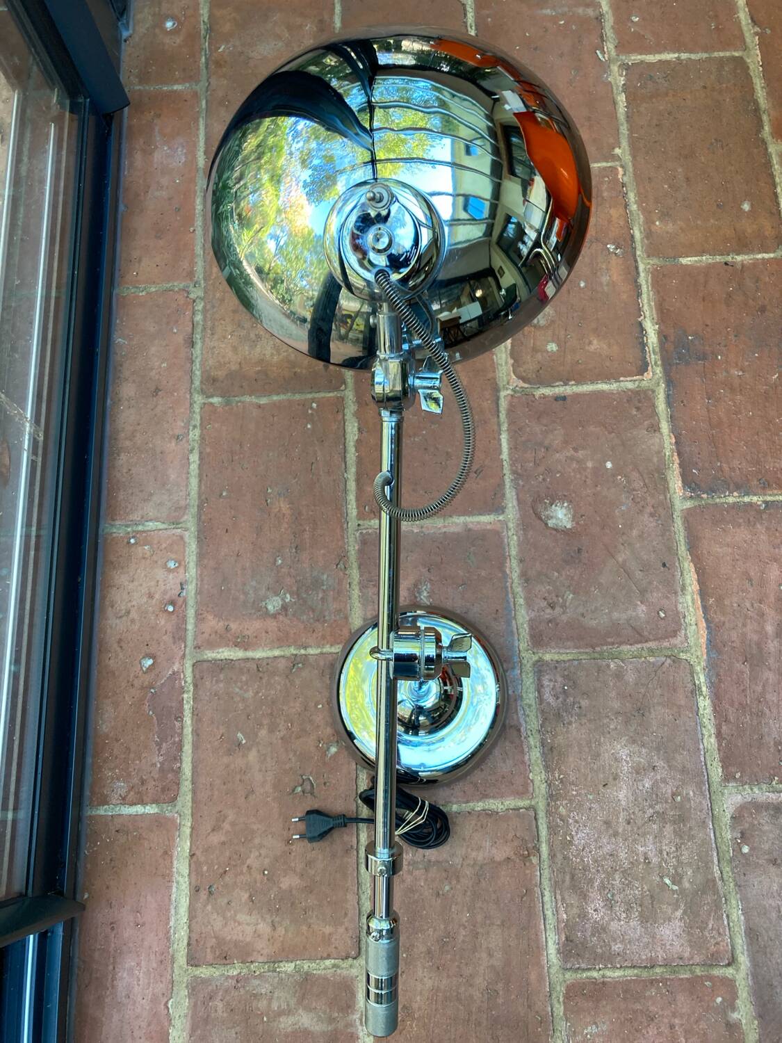 Vintage 90s chrome articulated interior lamp