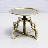 Brutalist brass candle holder