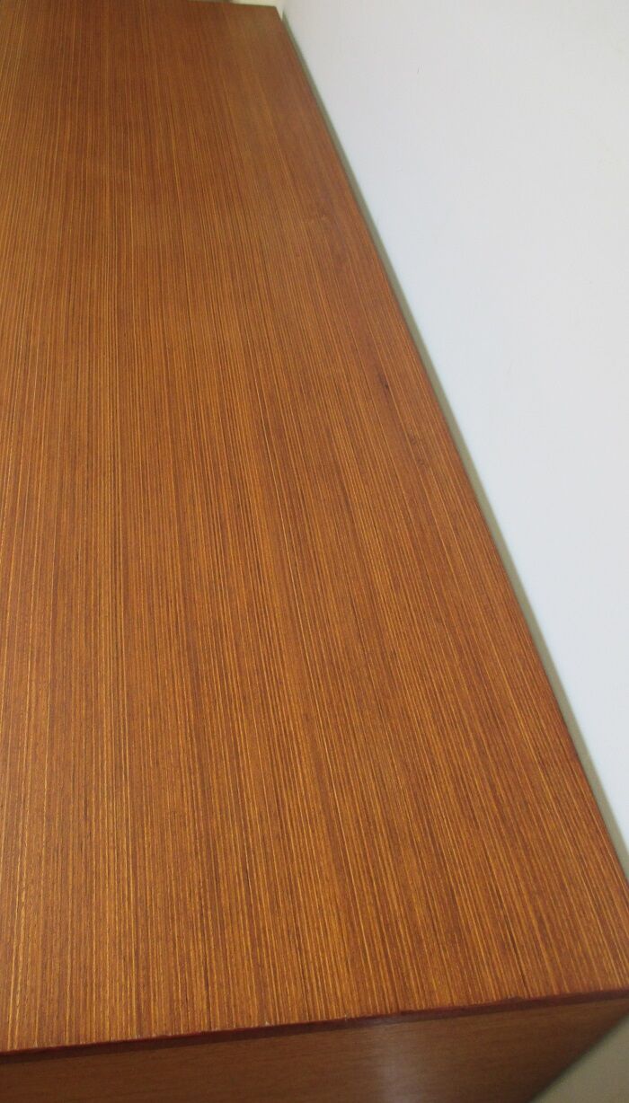 70 's teak long chest of drawers 9 drawers Shreiber
