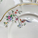 5 Vintage Longchamp Chantilly Porcelain Dinner Plates - Bird Motif