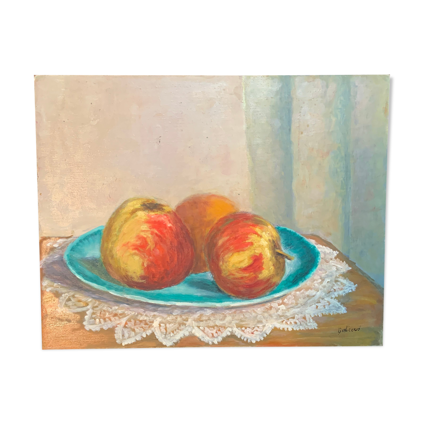 Table still life with apples