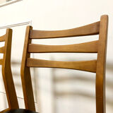 4 Scandinavian chairs seated skaï