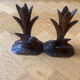 Carved wooden bird candlesticks - Black Forest