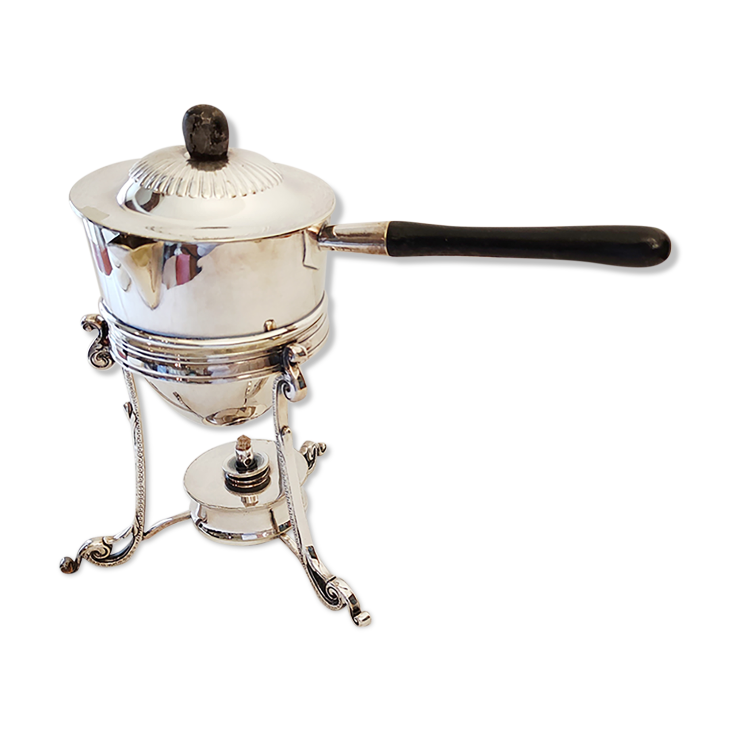 Silver metal alcohol stove