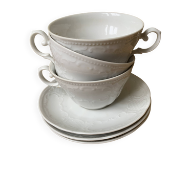 3 tasses et soucoupes en Porcelaine Seltmann Weiden Bavaria