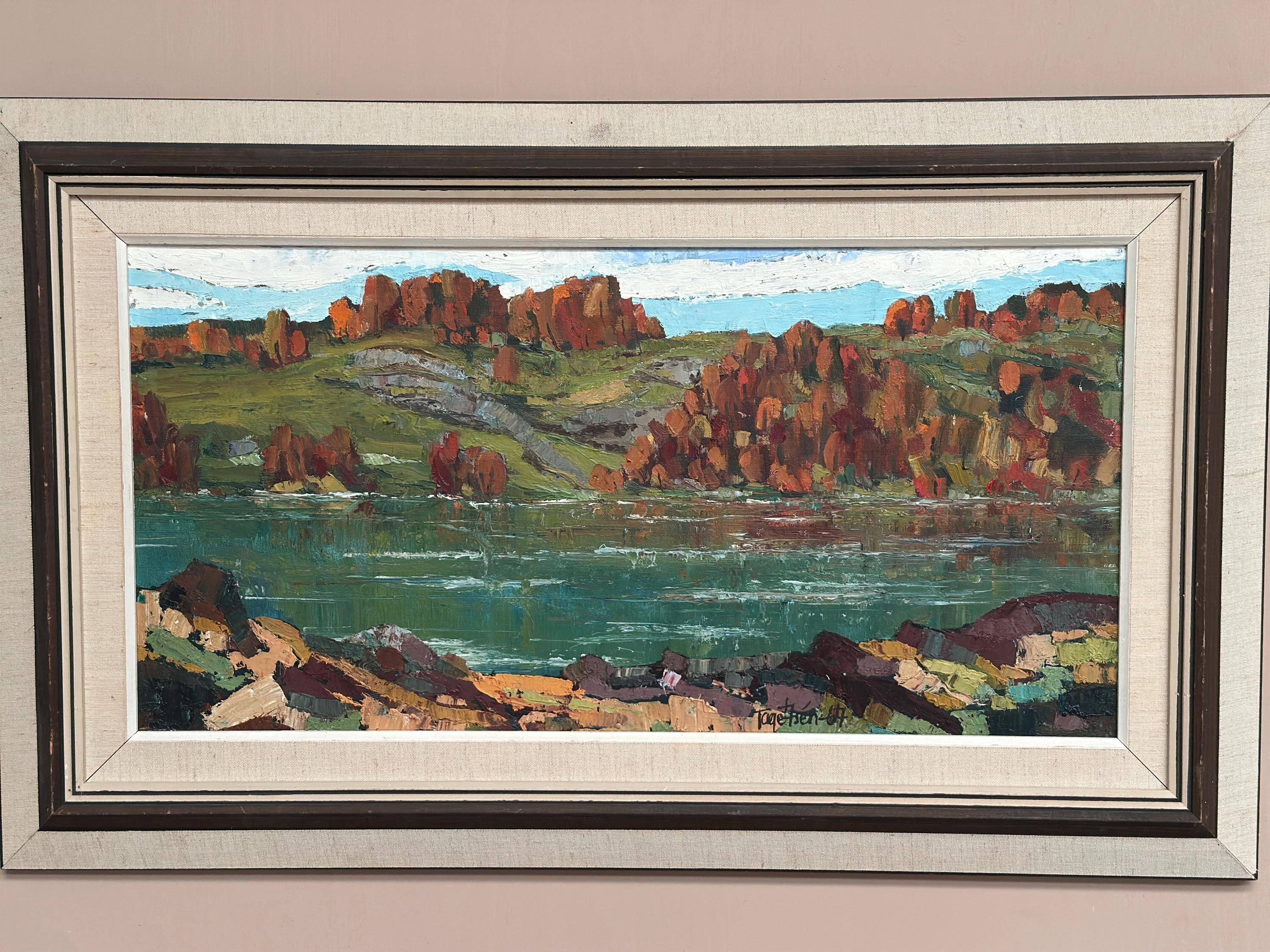 Swedish Oil On Canvas – “River View” By Tage Törngren