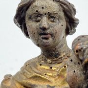 Antique wooden sculpture, Virgin and Child, 17th century