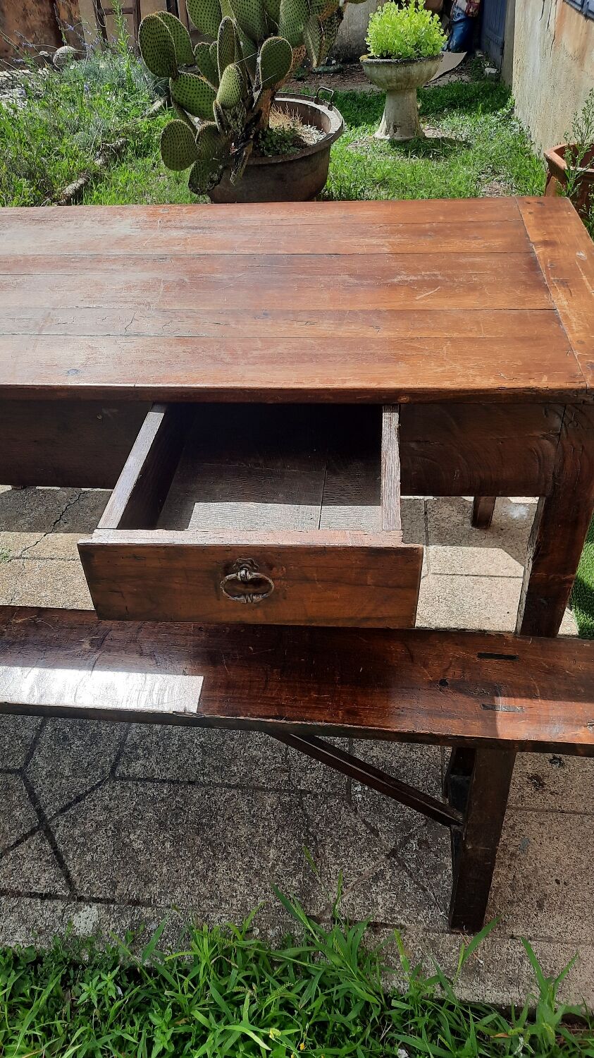 Farmhouse table and benches