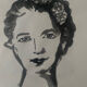 Contemporary portrait of a woman in ink