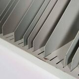 Vintage 1960s metal magazine rack, storage for single LPs.