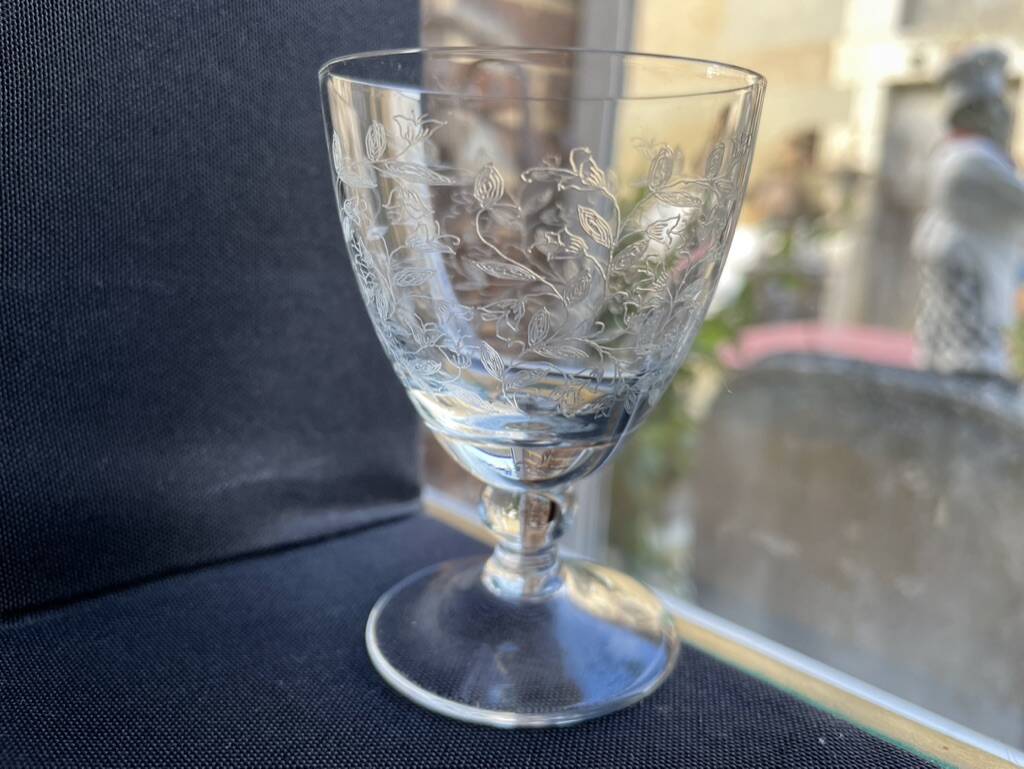 Port wine service – Blown, engraved and cut crystal – Art Deco