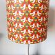 Lampe tulipe, abat-jour oiseaux orange, 1970