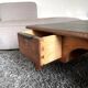 Table basse bois & plateau noir