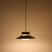 Lyskær Belysning “U.F.O” pendant lamp / Space Age / Danish modern design / gold / brass / aluminium / 1970s