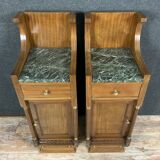 Pair of empire mahogany bedsides