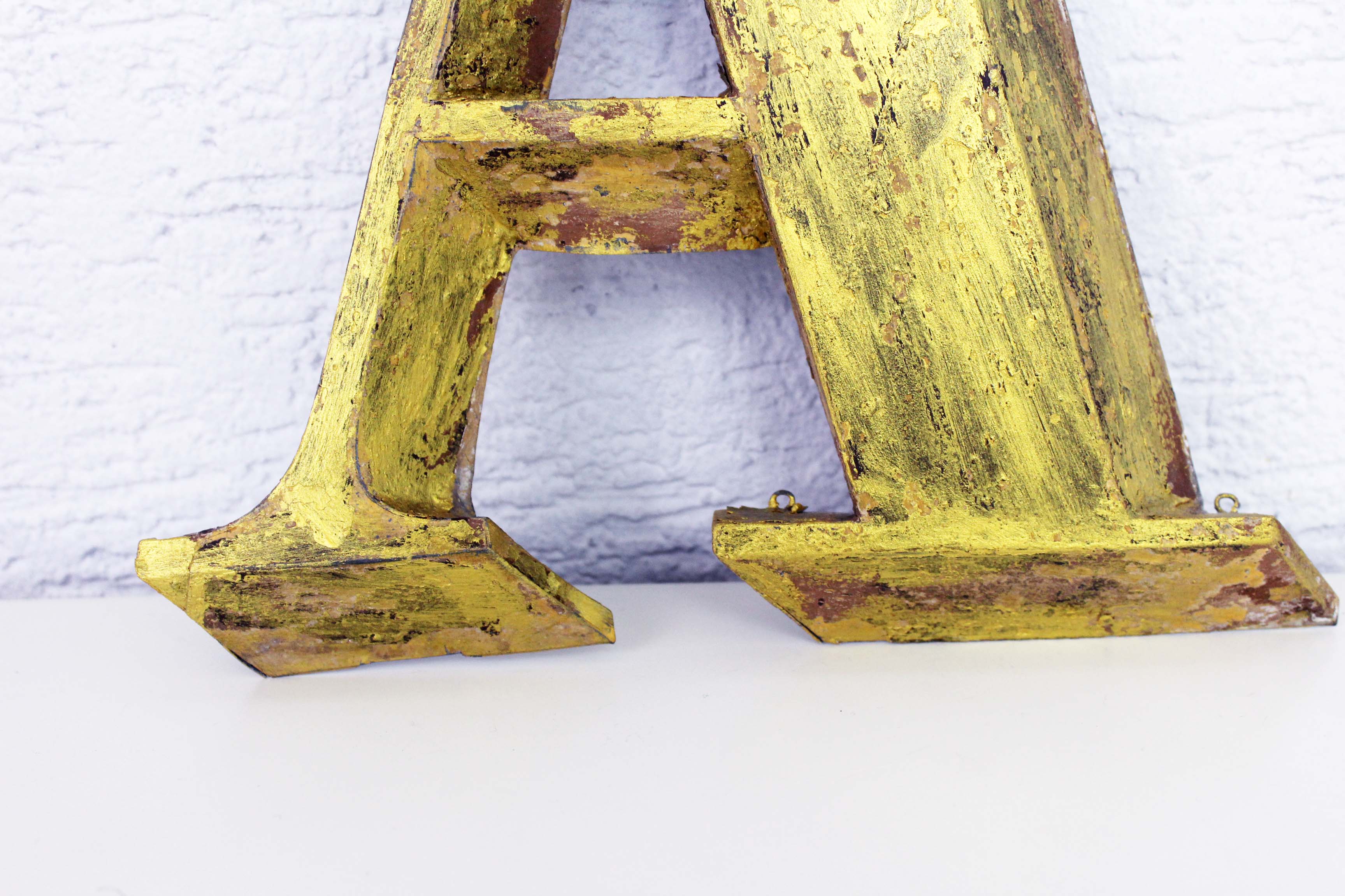 Old letter "A" metal color gold