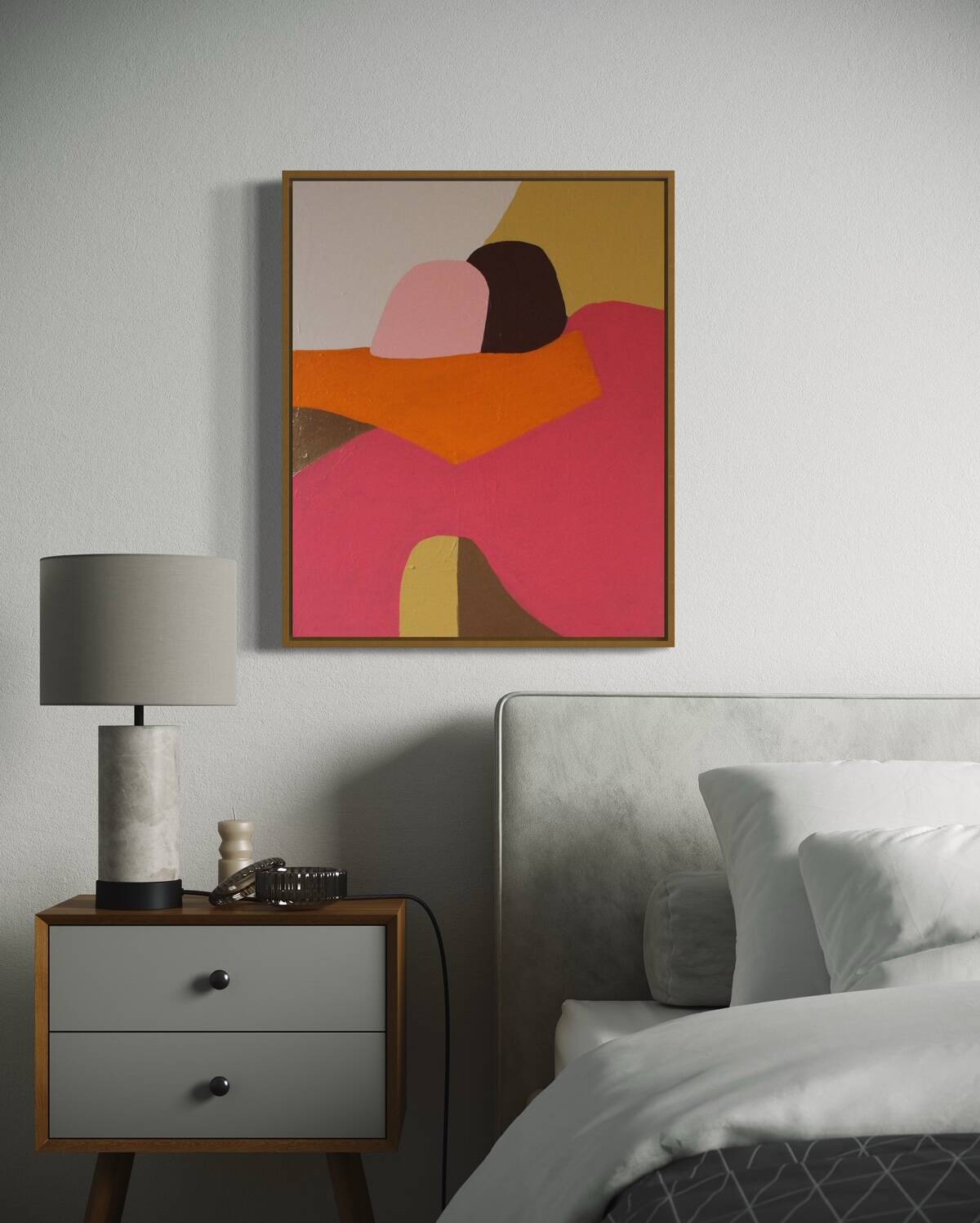 Dans tes bras , peinture couple 55x45cm