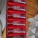 7 flûtes cristal d'arques taillé