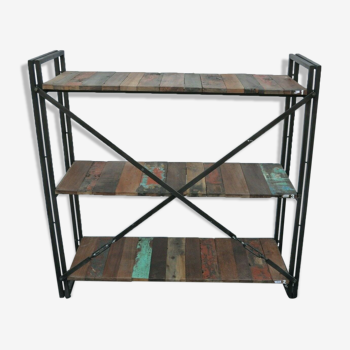 Industrial shelf in iron and wood