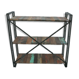 Industrial shelf in iron and wood