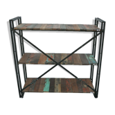 Industrial shelf in iron and wood