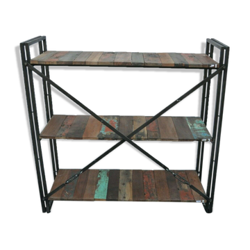 Industrial shelf in iron and wood
