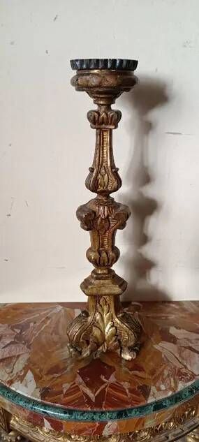 Antique gilded wooden candlestick Louis XIV - XVIII century