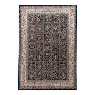 Black floral oriental rug AKKA - Wool