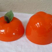 1970 vintage orange apple ice bucket