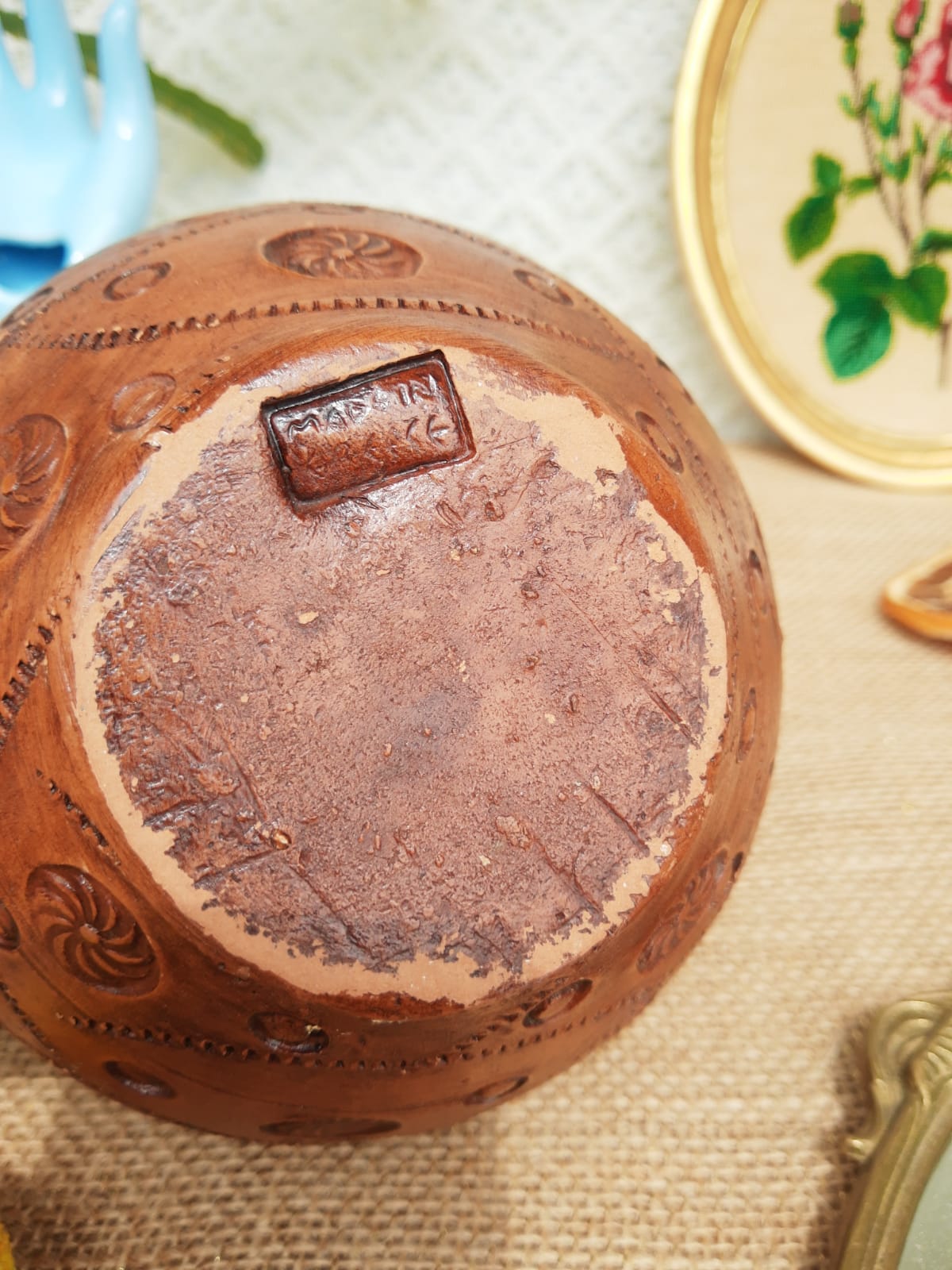 Vase , terracotta soliflore made in greece - vintage