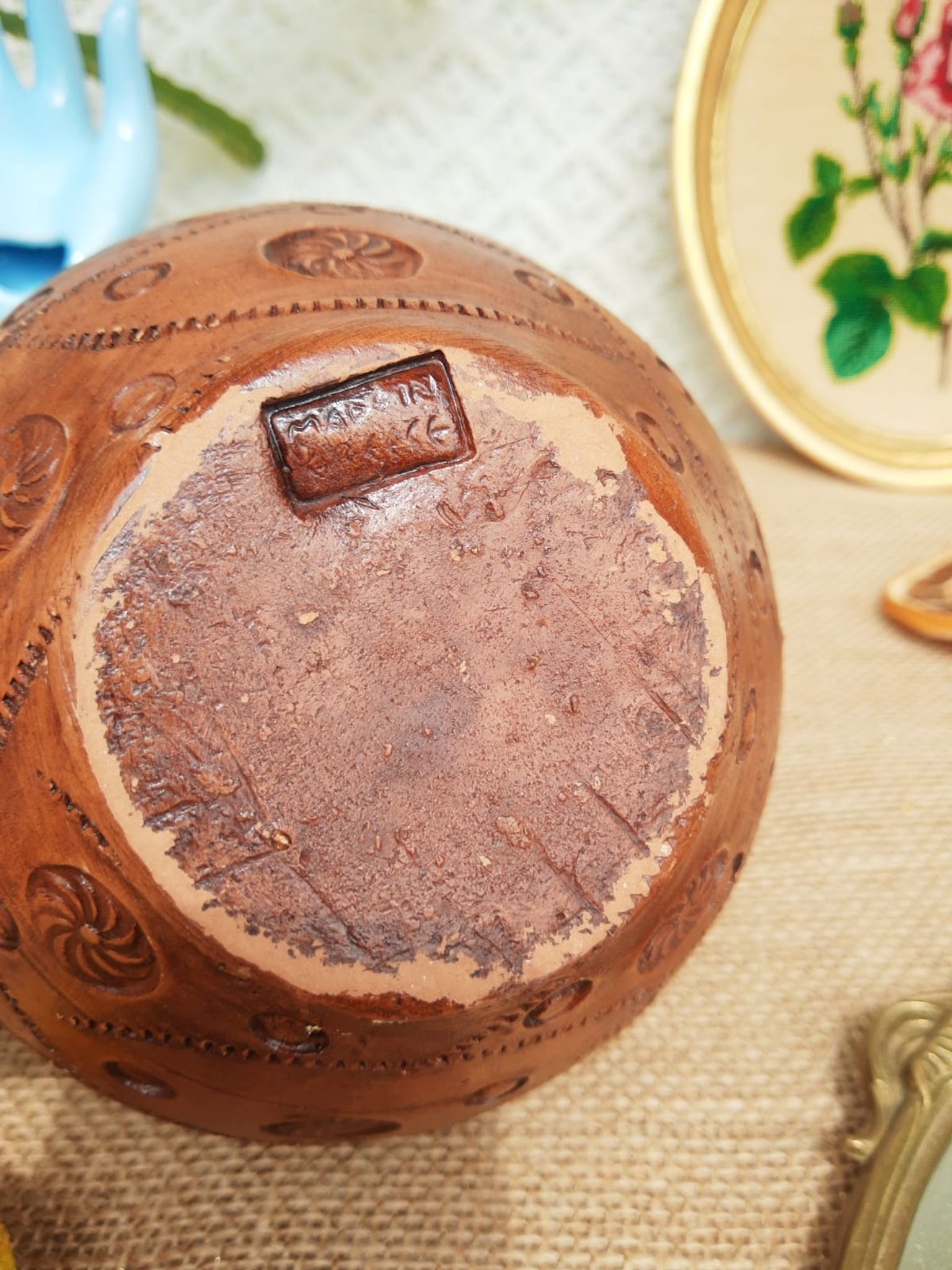 Vase , terracotta soliflore made in greece - vintage