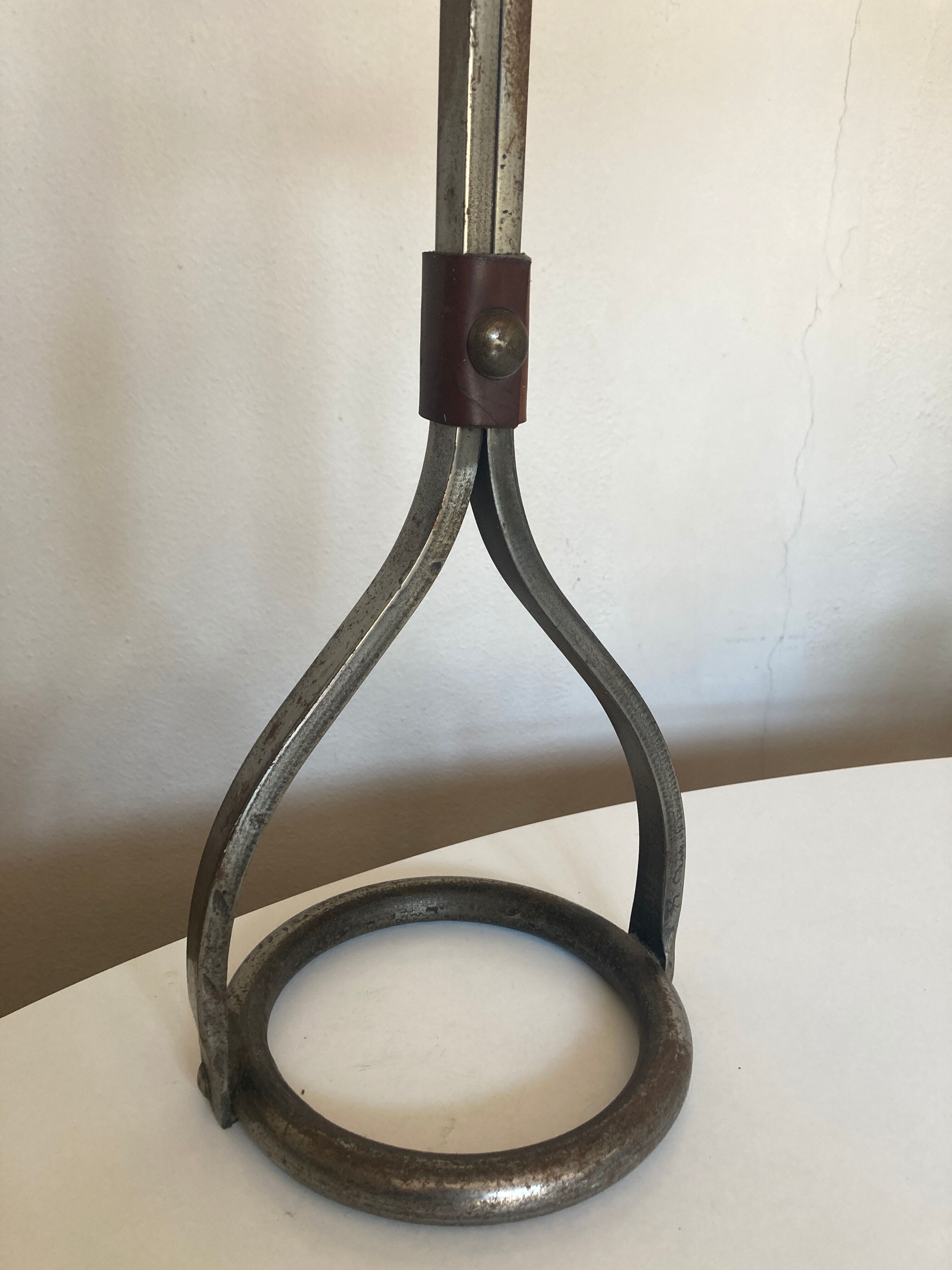 Bronze, steel and leather ashtray by JP Ryckaert, 1970 brutalist.