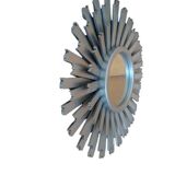 Round silver wall mirror