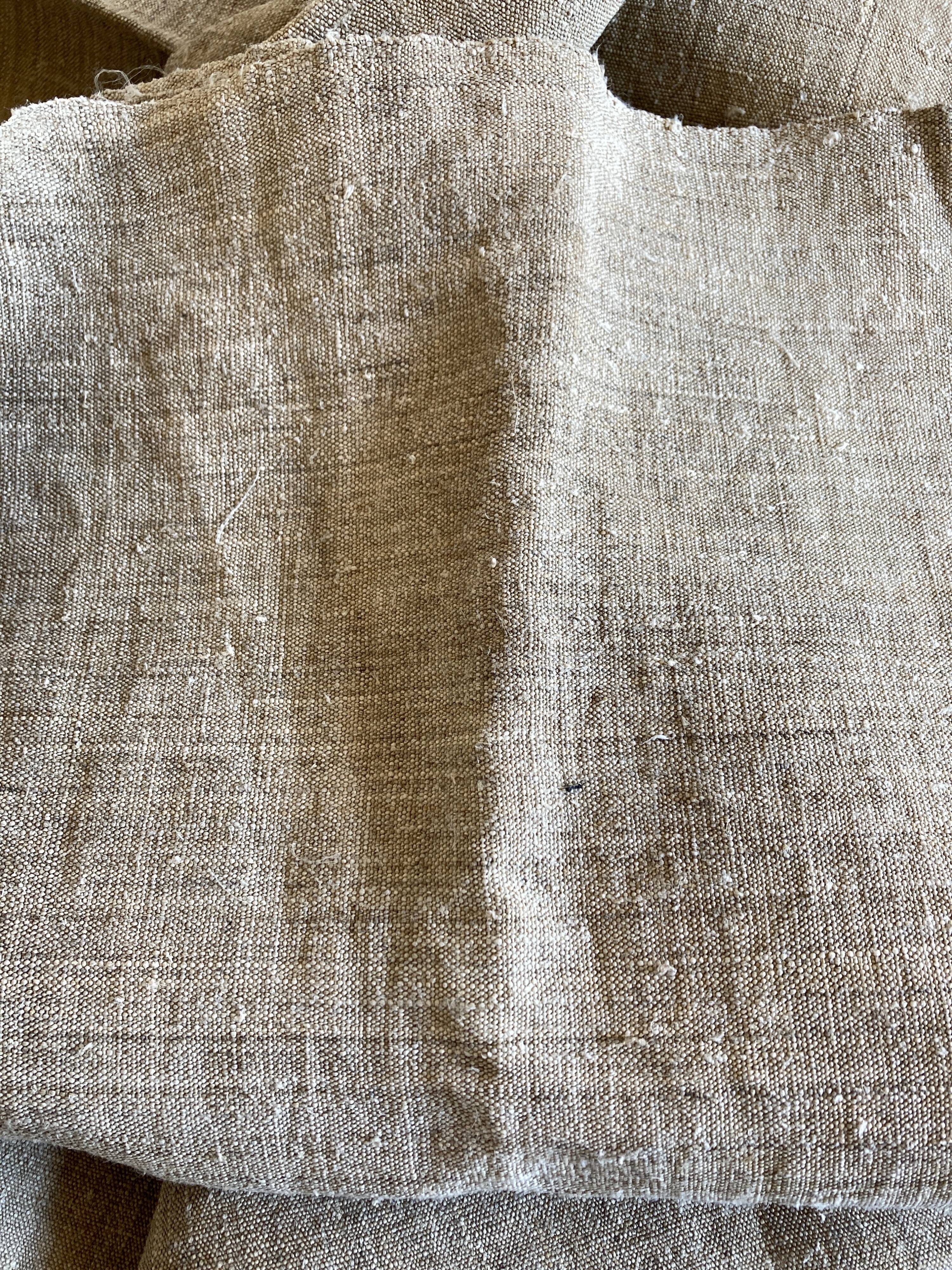 Pièce de chanvre de ferme 19e linge de réserve L278cm