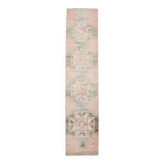Tapis de couloir turc vintage rouge pâle 3x13, 87x400 cm SK 20299