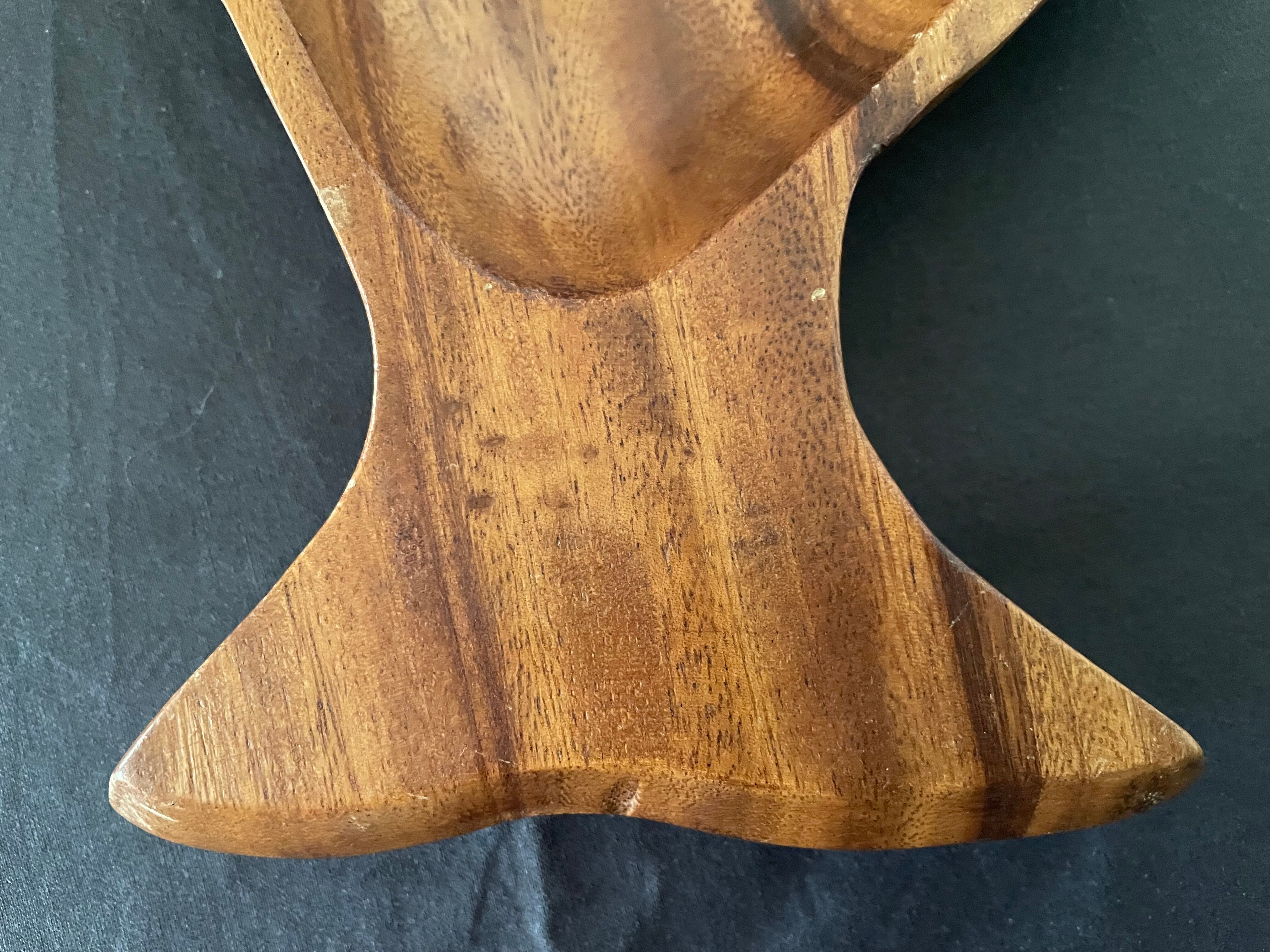 Wooden fish shaped dish
