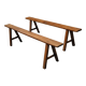Paire de bancs de ferme en merisier 183 cm.