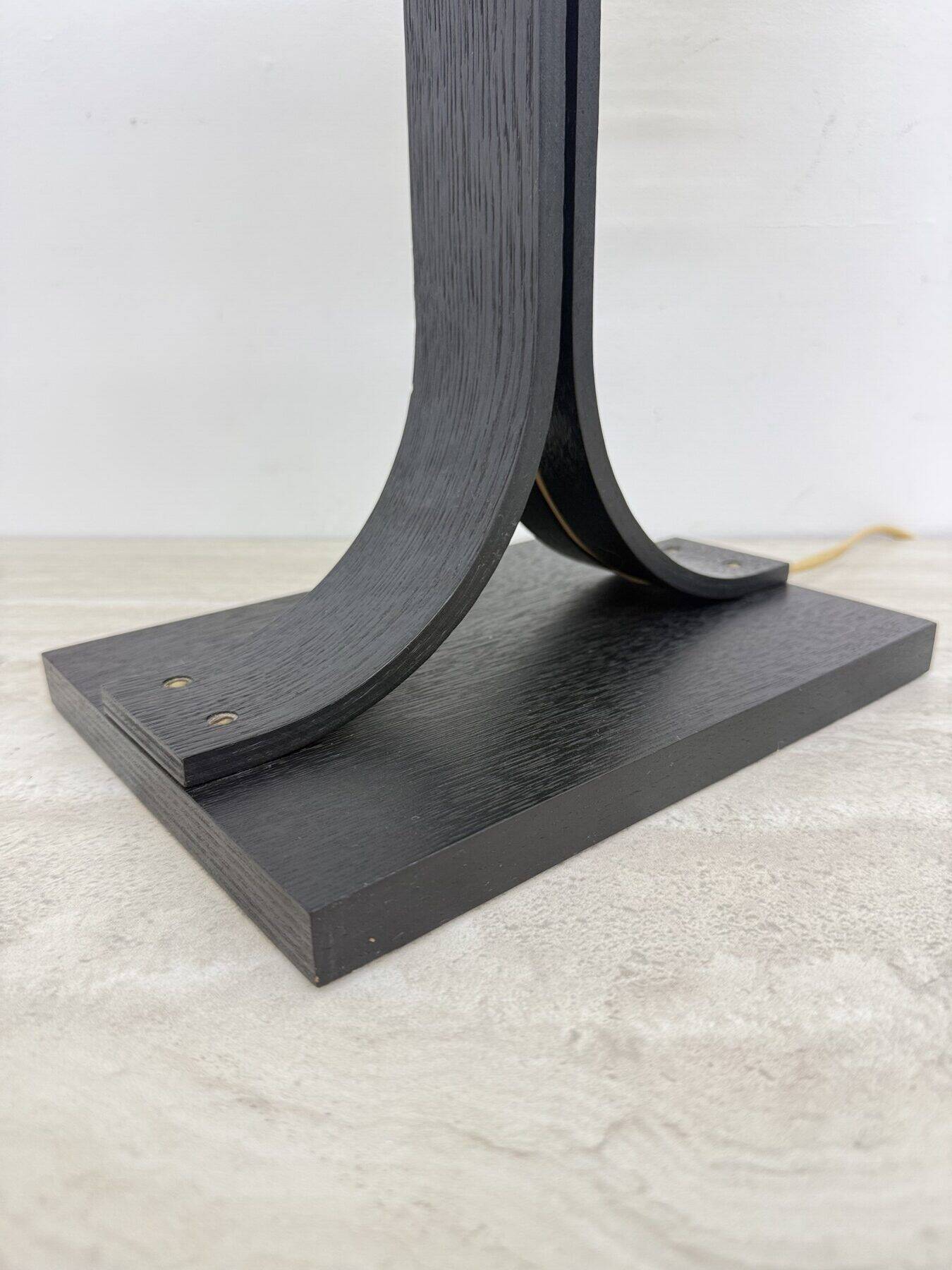 Lampe de table Temde Leuchten avec des sphères en contreplaqué et en verre, années 1970.